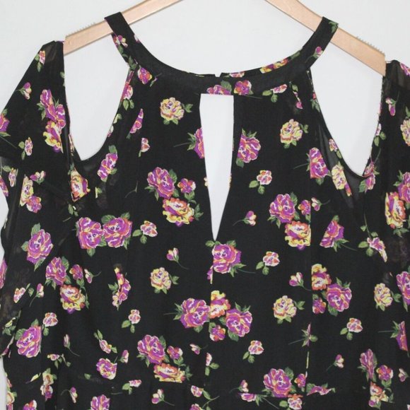 Torrid Floral Chiffon Cold Shoulder Dress H10671 - Picture 3 of 12